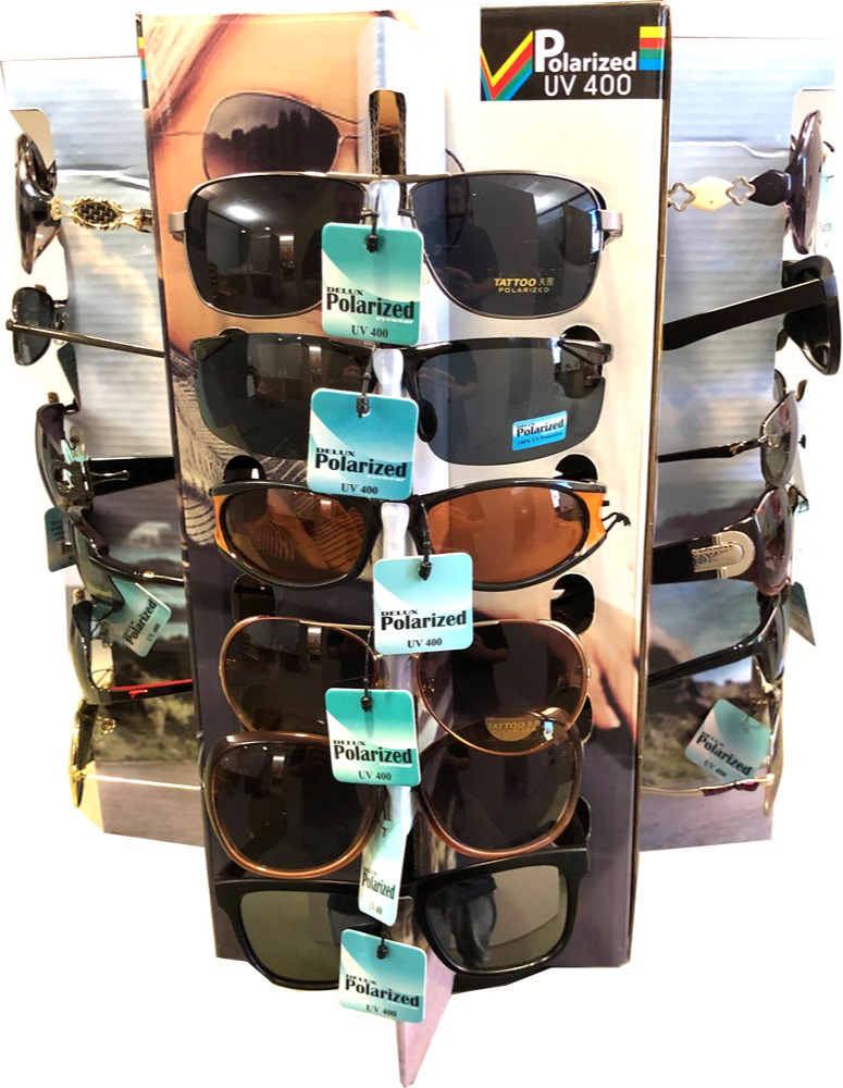 QPH-48D: 48 POLARIZED SUNGLASSES WITH SPINNING COUNTER DISPLAY 132