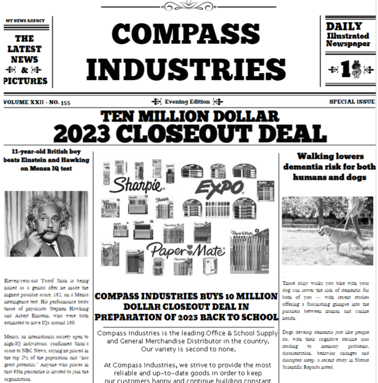 COMPASS BUYS 10 MILLION DOLLAR CLOSEOUT DEAL IN PREPARATION OF 2023 BACK TO SCHOOL 173